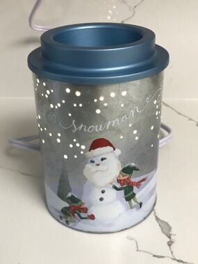 Snowman Metal Night Light Christmas Decor ‘Let’s Build A Snowman’
